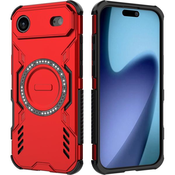 Custodia Magnetica Per Iphone Air, Paraurti Ibrido In Pc E Tpu, Prese D'aria Per La Dissipazione Del Calore Custodia Rossa-image