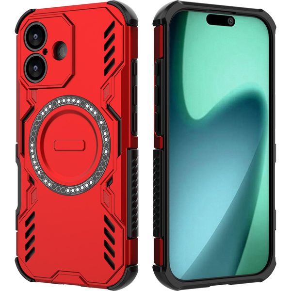 Custodia Magnetica Per Iphone 17, Paraurti Ibrido In Pc E Tpu, Prese D'aria Per La Dissipazione Del Calore Custodia Rossa-image