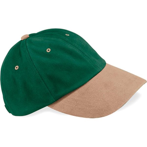Beechfield B57 | Cappello A Basso Profilo In Cotone Spazzolato Pesante / Kappe / MüTze / Hut - Farbe: Forest Green/Taupe - GrößE: Taglia Unica-image