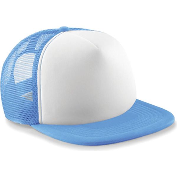 Beechfield B645 | Vintage Snapback Trucker Cap / Cappello / Cappello - Colore: Sky Blue/White - Taglia: One Size-image