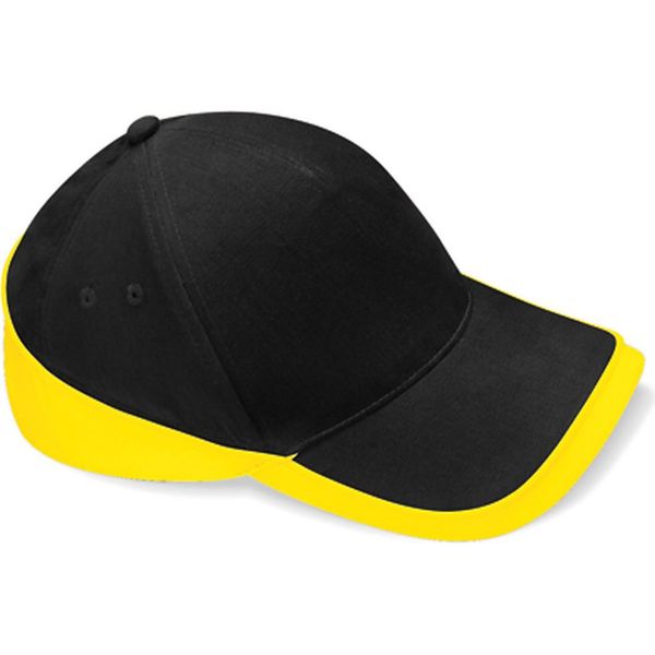 Berretto / Cappello Da Competizione Beechfield B171 | Teamwear - Colore: Nero/Giallo - Taglia: Unica-image