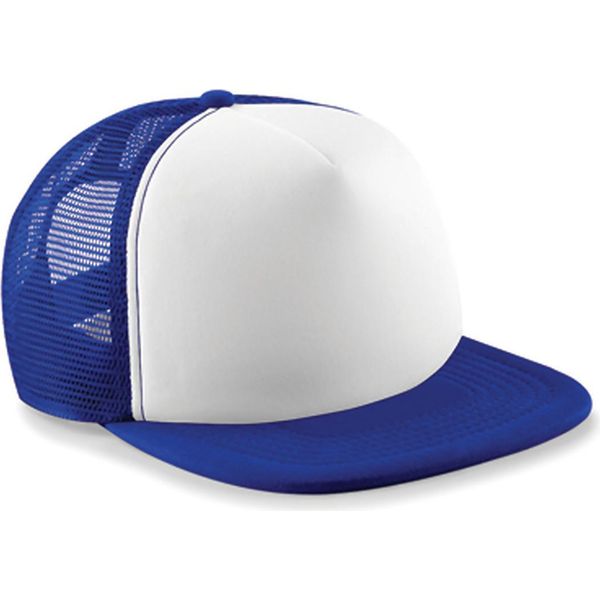 Beechfield B645 | Vintage Snapback Trucker Cap / Berretto / Cappello - Colore: Bright Royal/White - Taglia: Unica-image