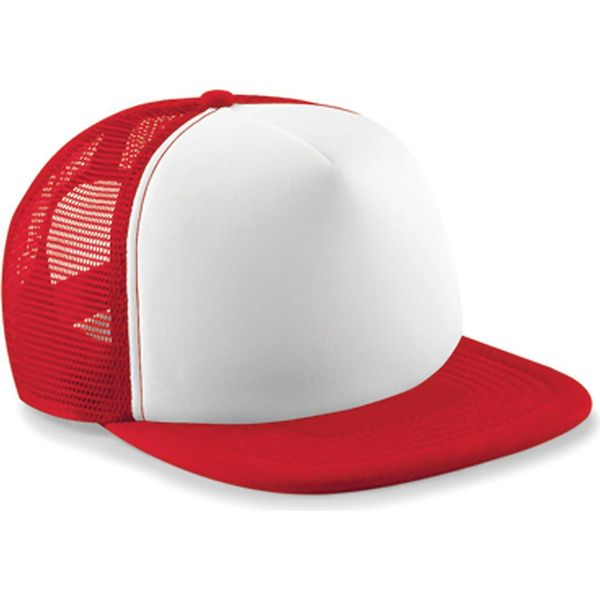 Beechfield B645B | Junior Vintage Snapback Trucker Cap / Cappello / Cappello - Colore: Classic Red/White - Taglia: One Size-image