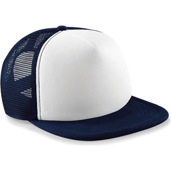 Beechfield B645B | Junior Vintage Snapback Trucker Cap / Berretto / Cappello - Colore: French Navy/White - Taglia: Unica-image