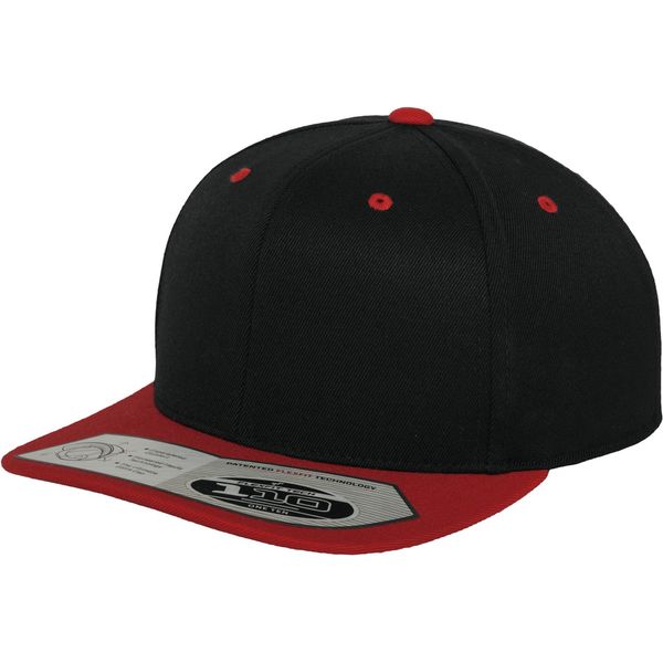 Flexfit 110 | 110 Fitted Snapback Cap / Berretto / Beanie / Cappello - Colore: Nero/Rosso - Taglia: Unica-image
