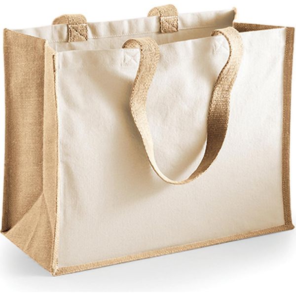 Westford Mill W422 | Printers' Jute Classic Shopper - 42 X 33 X 19 Cm - Colore: Naturale - Taglia: Unica-image