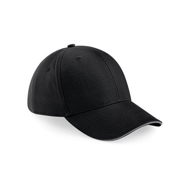 Berretto A 6 Pannelli Beechfield B20 | Athleisure - Colore: Nero/Grigio Grafite - Taglia: Unica-image