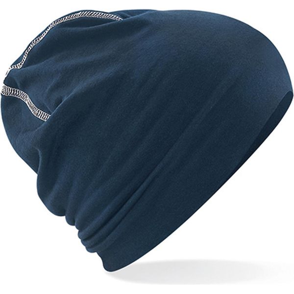 Beechfield B366 | Berretto In Cotone Hemsedal / Lunghezza: 24Cm - Colore: French Navy/White - Taglia: Unica-image