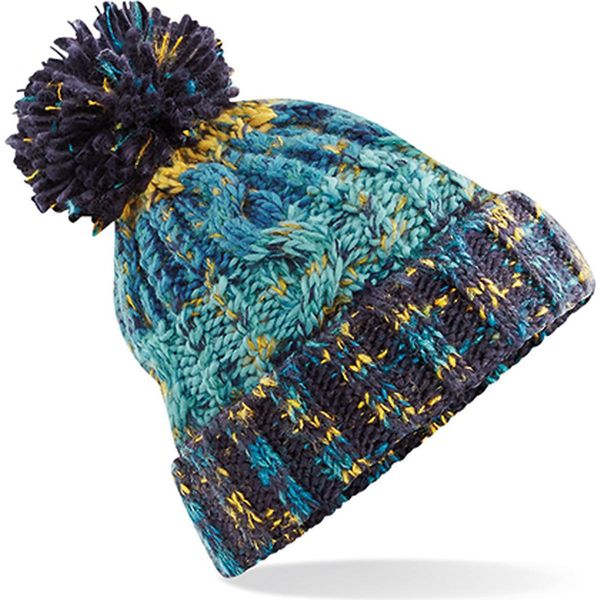 Beechfield B486 | Cavatappi Pom Pom Beanie Cappello Invernale - Colore: Marine Splash - Taglia: Unica-image