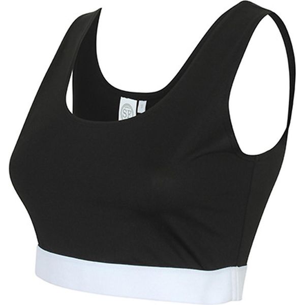 Sf Women SK236 | Top Moda Da Donna / Single-Jersey - Colore: Nero/Bianco - Taglia: L-image