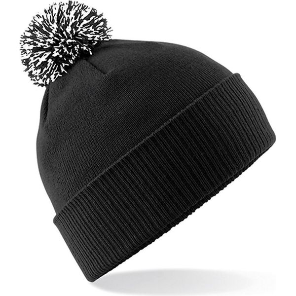 Beechfield B450 | Snowstar Beanie Cappello Invernale - Colore: Nero/Bianco - Taglia: Unica-image