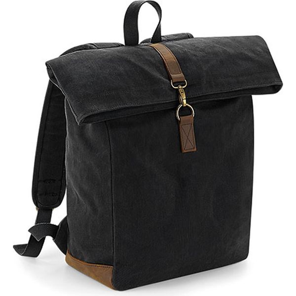 Quadra QD655 | Zaino In Tela Cerata Heritage, 53 X 31 X 14 Cm - Colore: Nero - Dimensioni: 53 X 31 X 14 Cm-image