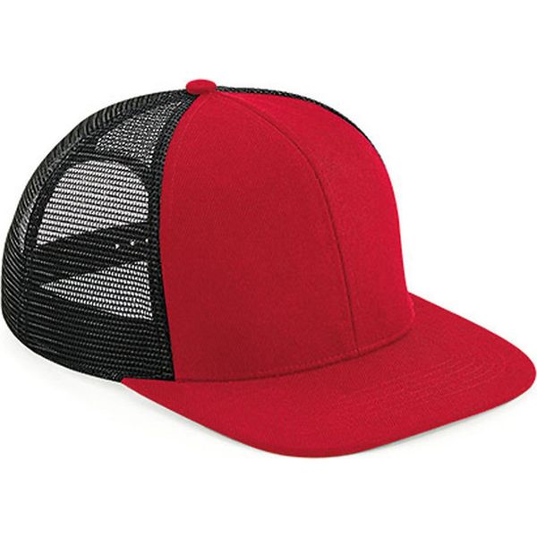 Beechfield B664 | Original Flat Peak 6 Panel Trucker Cap - Farbe: Classic Red/Black - GrößE: Taglia Unica-image