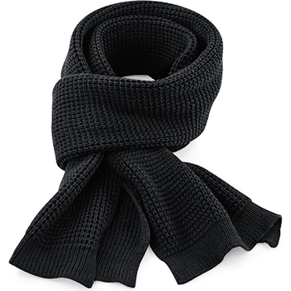 Beechfield B424 | Sciarpa Classica In Maglia Waffle - Sciarpa Da Donna - Colore: Nero - Taglia: Unica-image