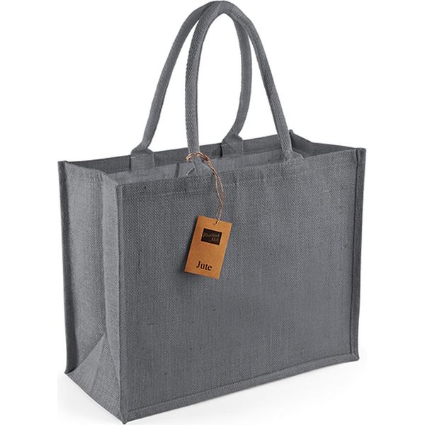 Westford Mill W407 | Classic Jute Shopper 42 X 33 X 19 Cm - Colore: Grigio Grafite/Grigio Grafite - Taglia: Unica-image