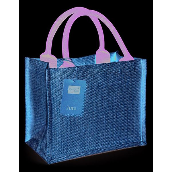 Westford Mill W412 | Mini Borsa Regalo In Iuta 26 X 22 X 14 Cm - Colore: Naturale/Verde Bosco - Taglia: Unica-image