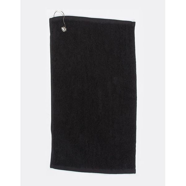 Towel City TC013 | Asciugamano Da Golf / Occhiello Integrato Con Gancio / 30 X 50 Cm - Colore: Nero - Dimensioni: 30 X 50 Cm-image