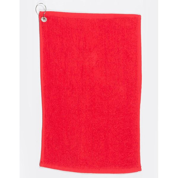 Towel City TC013 | Asciugamano Da Golf / Occhiello Integrato Con Gancio / 30 X 50 Cm - Colore: Rosso - Dimensioni: 30 X 50 Cm-image