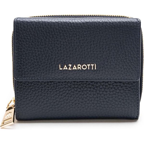 Lazarotti Pelle Portafoglio Bologna Leather Wallet With 8 Card Slots Navy Blu Scuro-image