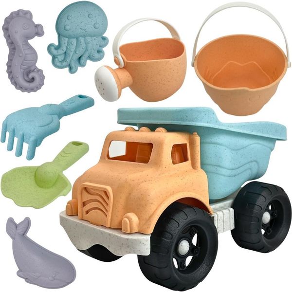 Woopie Green Set Di Secchielli Per Sabbia 8 Pz. Materiale Biodegradabile-image