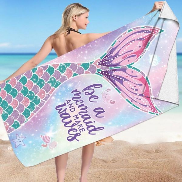 Flamenco Mystique Telo Mare Be A Memaid Rettangolare 150X70 Cm - Ideale Per Il Mare E Le Attività In Spiaggia-image