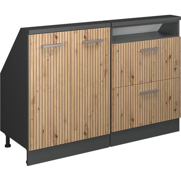 Vicco Set Di Mobili Sottotetto Rion, Set Di 2, Rovere Artigianale/Antracite/Antracite-image
