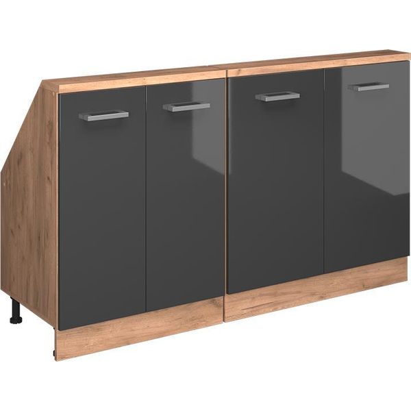 Vicco Set Di Mobili Sottotetto Rion, Set Di 2, Antracite Lucido/Oro Power Oak/Quercia Dorata-image