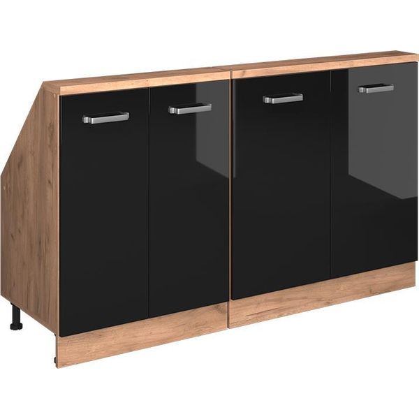 Vicco Set Di Mobili Sottotetto Rion, Set Di 2, Rovere Nero/Oro Lucido/Quercia Dorata-image