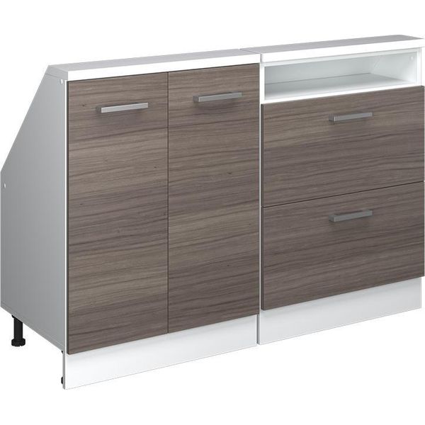 Vicco Mobile Cucina Sottotetto R-Line, 120 Cm Set Di 2, Grigio Prezioso/Bianco-image
