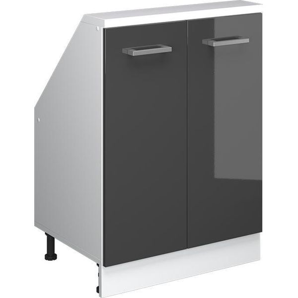 Vicco Mobile Sottotetto Rion, Con 2 Porte, Antracite Lucido/Bianco/Bianco-image