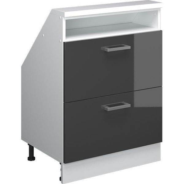 Vicco Mobile Sottotetto Rion, Con 2 Cassetti, Antracite Lucido/Bianco/Bianco-image