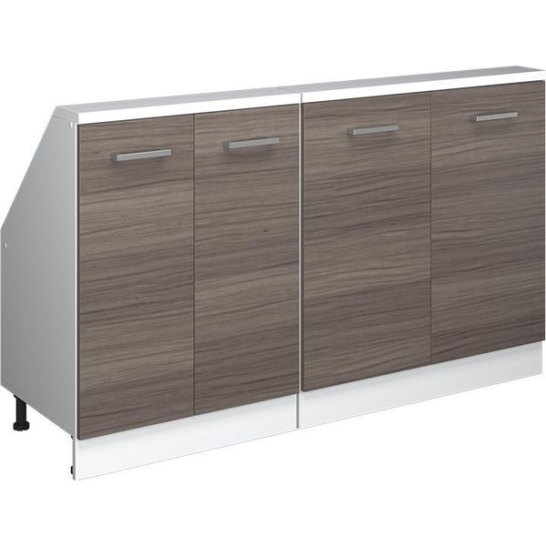 Vicco Mobile Cucina Sottotetto R-Line, 140 Cm Set Di 2, Grigio Prezioso/Bianco-image