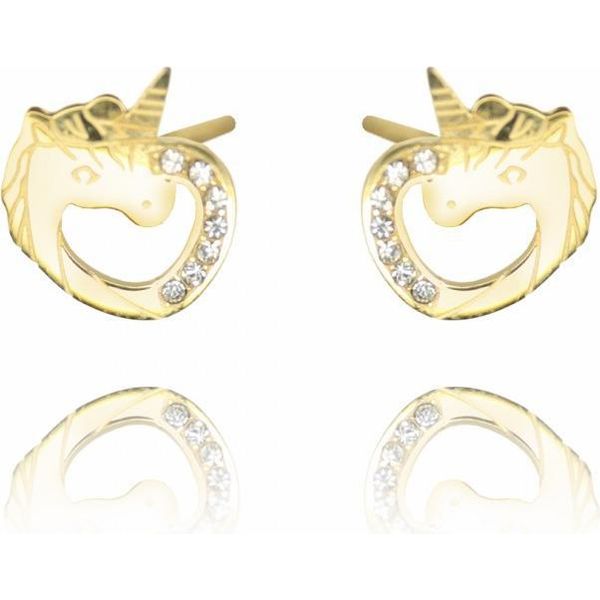 Orecchini Flamenco Mystique In Acciaio Chirurgico Placcato Oro 14K, Eleganti E Di Stile, Dimensioni 8,5 X 1 Cm-image