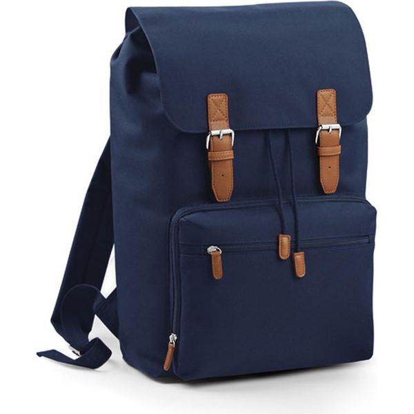 Bagbase BG613 | Zaino/Zaino Per Laptop Vintage | 30 X 46 X 17 Cm - Colore: French Navy - Dimensioni: 30 X 46 X 17 Cm-image