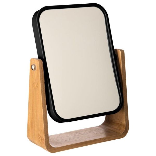 5Five Simply Smart Kosmetikspiegel Natureo Black, Schminkspiegel, Glas, Bambus, Kunststoff, Schwarz, 16 X 22 Cm, 140751N-image