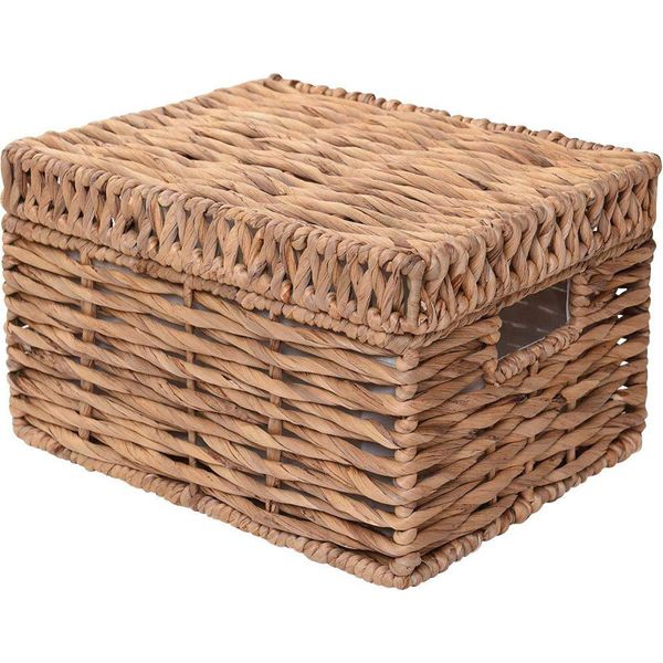 Vivanno Cestino Da Scaffale Giacinto D'acqua Kira Cubo, Intrecciato Naturale - 34X27X26 Cm-image