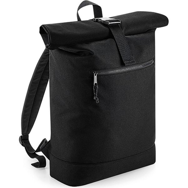 Bagbase BG286 | Zaino Roll-Top Riciclato, 32 X 44 X 13 Cm - Colore: Nero - Dimensioni: 32 X 44 X 13 Cm-image