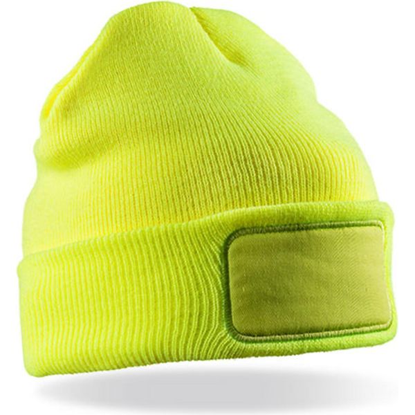 Result Winter Essentials RC034X | Double High Knit Thinsulate Printers Beanie - Farbe: Giallo Fluorescente - GrößE: Taglia Unica-image