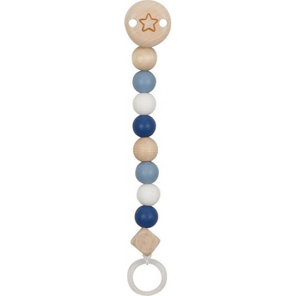 Goki Catena Di Ciucci In Legno Blu Con Palline In Silicone-image
