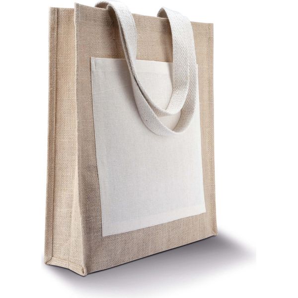 Kimood Borsa Shopper In Iuta Borsa Shopping Tote Bag Borsa Da Spiaggia Midi, Misura:U, Colore:Turchese-image