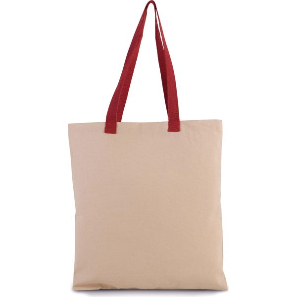 Borsa Shopping Piatta In Tessuto Kimood Con Manico Colorato A Contrasto-image