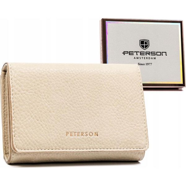 Peterson | Classic, Portafoglio Ecologico Da Donna, In Pelle Ecologica, Beige, 13X9 Cm-image