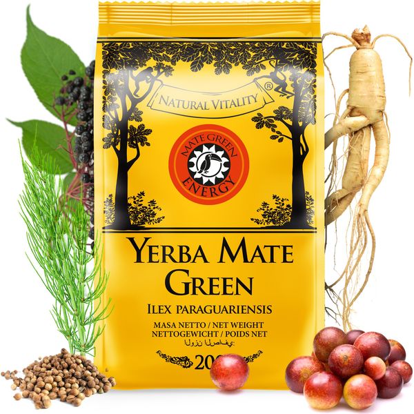 Tè Di Yerba Mate Mate Green Energy 200G - Forte Yerba Mate Brasiliana Con Erbe E Frutta - Senza Aggiunta Di Aromi Artificiali-image