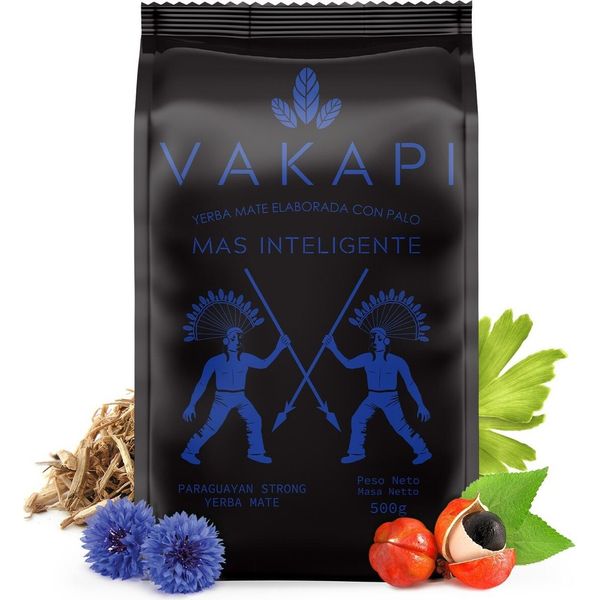 Tè Yerba Mate Vakapi Mas Inteligente 500G - Yerba Mate Paraguaiano Con Erbe - Tè Mate Forte In Foglie Sfuse 0,5Kg-image