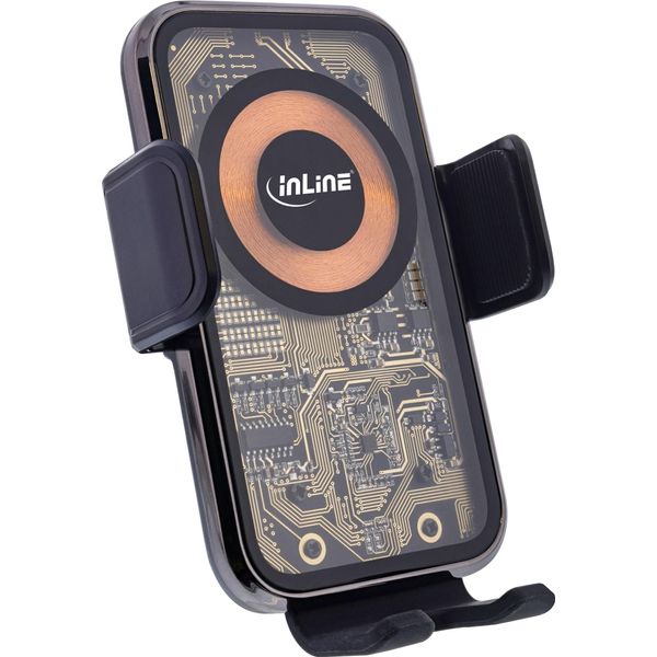 Inline® Supporto Per Smartphone Da Auto, One Touch Qi 2, Universale, Caricatore Wireless-image