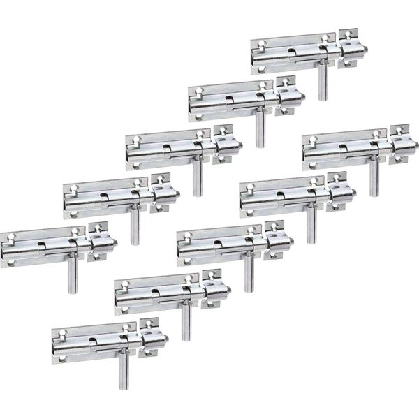 Alberts 842260 Scrocco, Con Maniglia Rotonda E Anello Fisso, Zincato, Passivato A Film Spesso, Piastra 80 X 36 Mm, Bullone Ø 10 Mm, Lunghezza Totale 110 Mm, Set Da 10-image