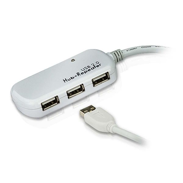 Aten UE2120H UE2120H Ripetitore Usb 2.0 Estensione Attiva Con Hub E Amplificazione Del Segnale Da Spina A A Presa 4X A 12M-image
