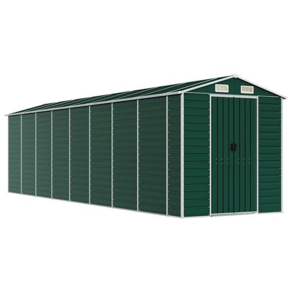 Vidaxl Casetta Da Giardino Verde 191X725X198 Cm Acciaio Zincato-image