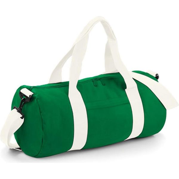 Bagbase BG140 | Borsa A Botte Originale / Borsa Da Viaggio | 50 X 25 X 25 Cm - Colore: Verde Kelly / Bianco Sporco - Dimensioni: 50 X 25 X 25 Cm-image