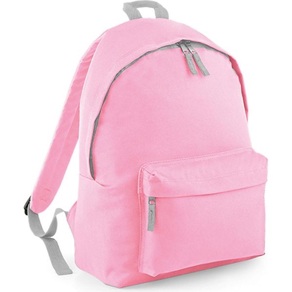 Bagbase BG125J | Zaino Moda Junior Per Bambini | 28 X 38 X 19 Cm - Colore: Rosa Classico/Grigio Chiaro - Dimensioni: 28 X 38 X 19 Cm-image